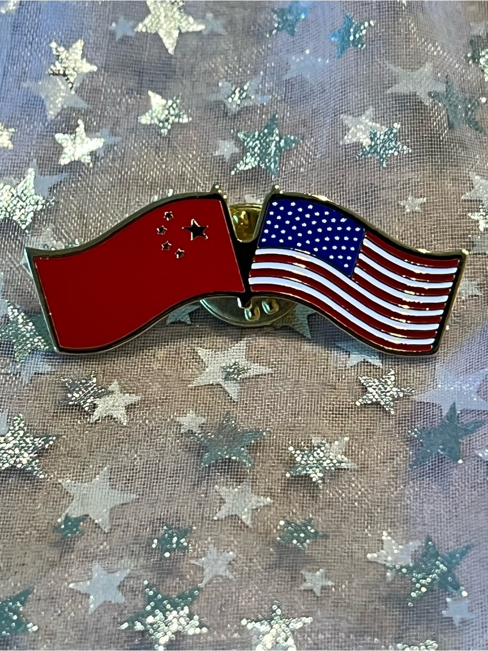 Lapel Pin Flags of USA and China